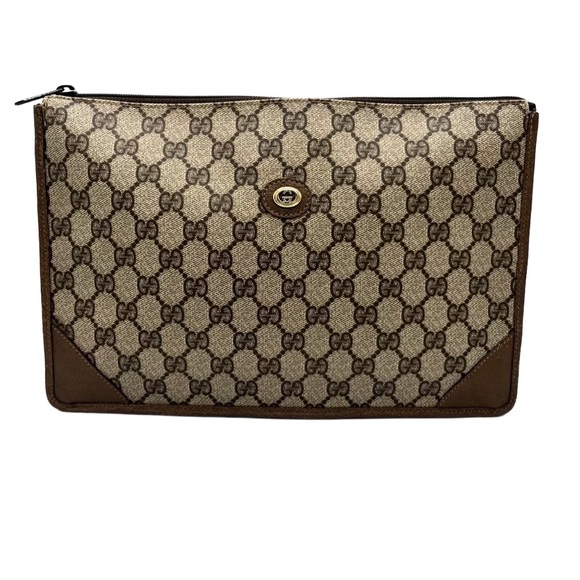 VINTAGE GUCCI Monogram Pvc Leather Clutch 💼 - Picture 3 of 17